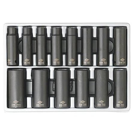 Gourmetgalley 2653 14 Piece Metric Deep Impact Set 10-27mm 1/2 Inch Drive GO279030